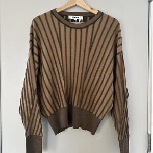 DKNY brown striped sweater Size M